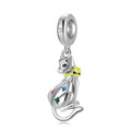 S925 Sterling Silver Bell Cat Pendant, DIY Bracelet Bead Jewelry