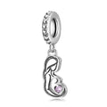 Original Mother’s Day S925 Sterling Silver Heart Pendant With Zircon, DIY Bracelet Gift