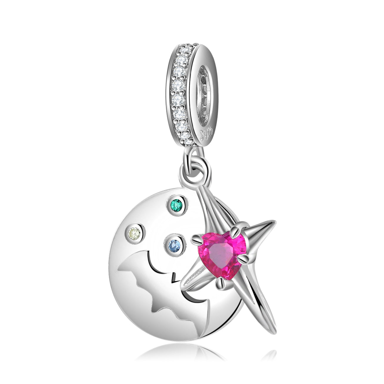 S925 Sterling Silver Bat And Cross Bead, Halloween Series Pendant For DIY Bracelet Jewelry
