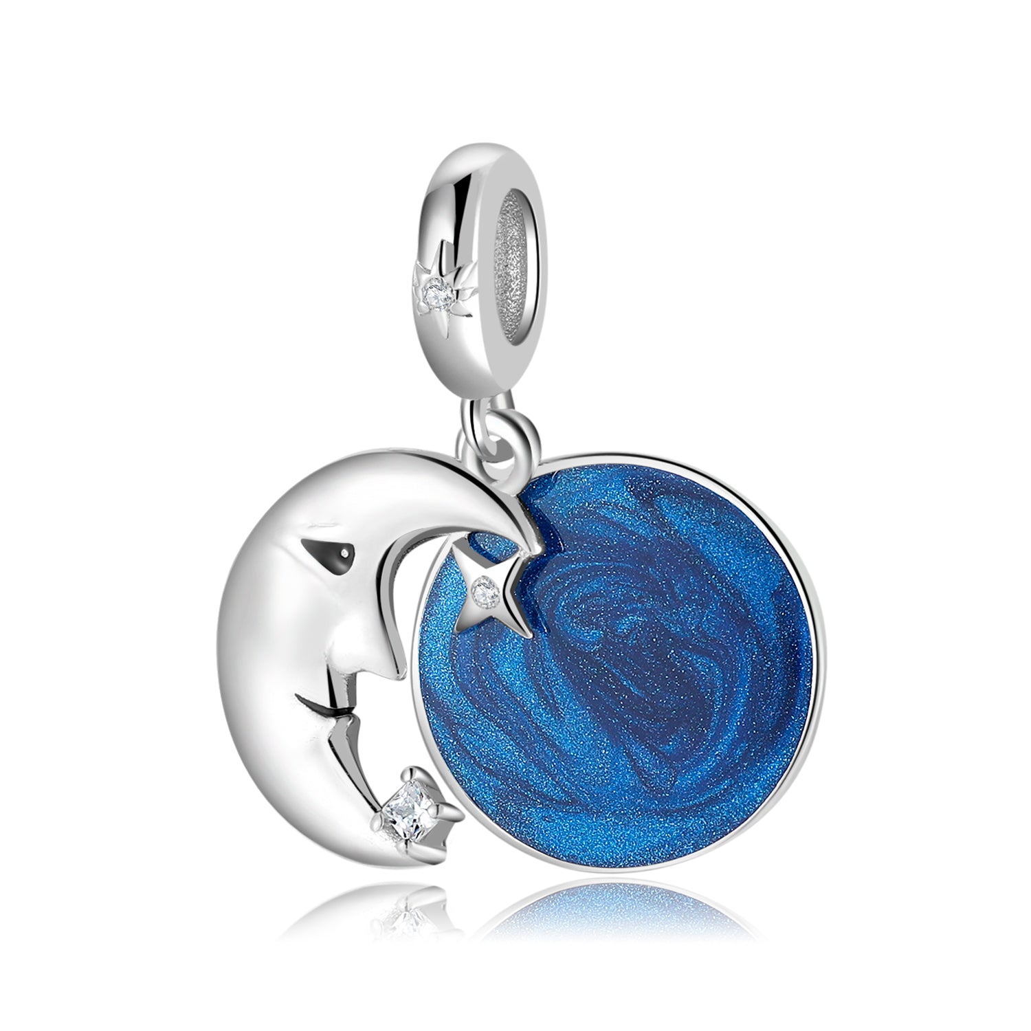 S925 Sterling Silver Moon Bead, Halloween Series Pendant For DIY Bracelet And Necklace