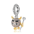 S925 Sterling Silver Little Devil Bead, Halloween Series Gold-Plated Pendant For DIY Necklace And Bracelet
