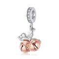 S925 Sterling Silver Rose Gold Plated Bell Pendant, Christmas DIY Bracelet Jewelry