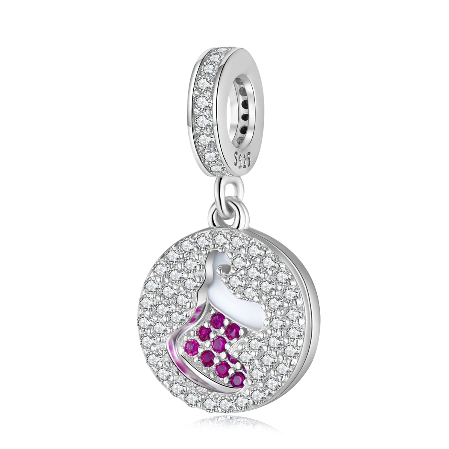 Lucky Sock Pendant, Christmas Series S925 Sterling Silver DIY Necklace And Bracelet
