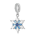 S925 Sterling Silver Winter Snowflake Pendant, Trendy DIY Bracelet Jewelry