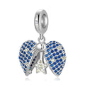 Blue Star Love Lock Bead, S925 Sterling Silver Pendant For DIY Bracelet Jewelry