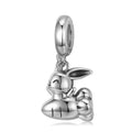 Carrot Aircraft & Rabbit Pendant, S925 Sterling Silver Necklace And Bracelet DIY Jewelry