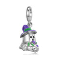Trick-or-Treat Little Ghost Pendant, Oxidized S925 Silver DIY Bracelet Jewelry