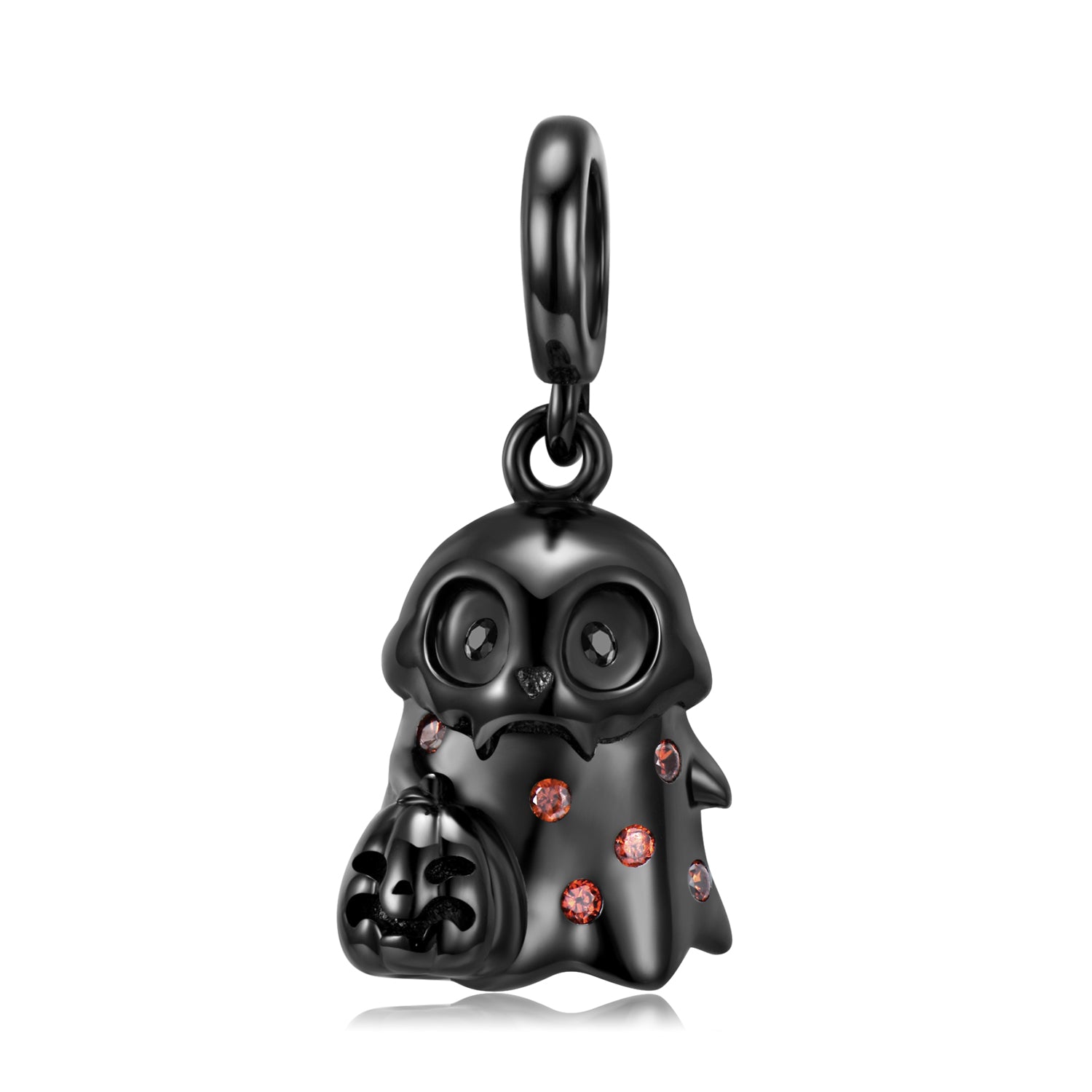 Skull Little Ghost Pendant, 925 Silver Black Gold-Plated DIY Bracelet Jewelry