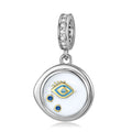 Evil Eye Resin Pendant, S925 Sterling Silver Minimalist DIY Bracelet Jewelry