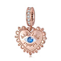 S925 Sterling Silver Rose Gold Evil Eye Dangle Charm Pendant Bead For DIY Charm Bracelet Necklace Jewelry Gift