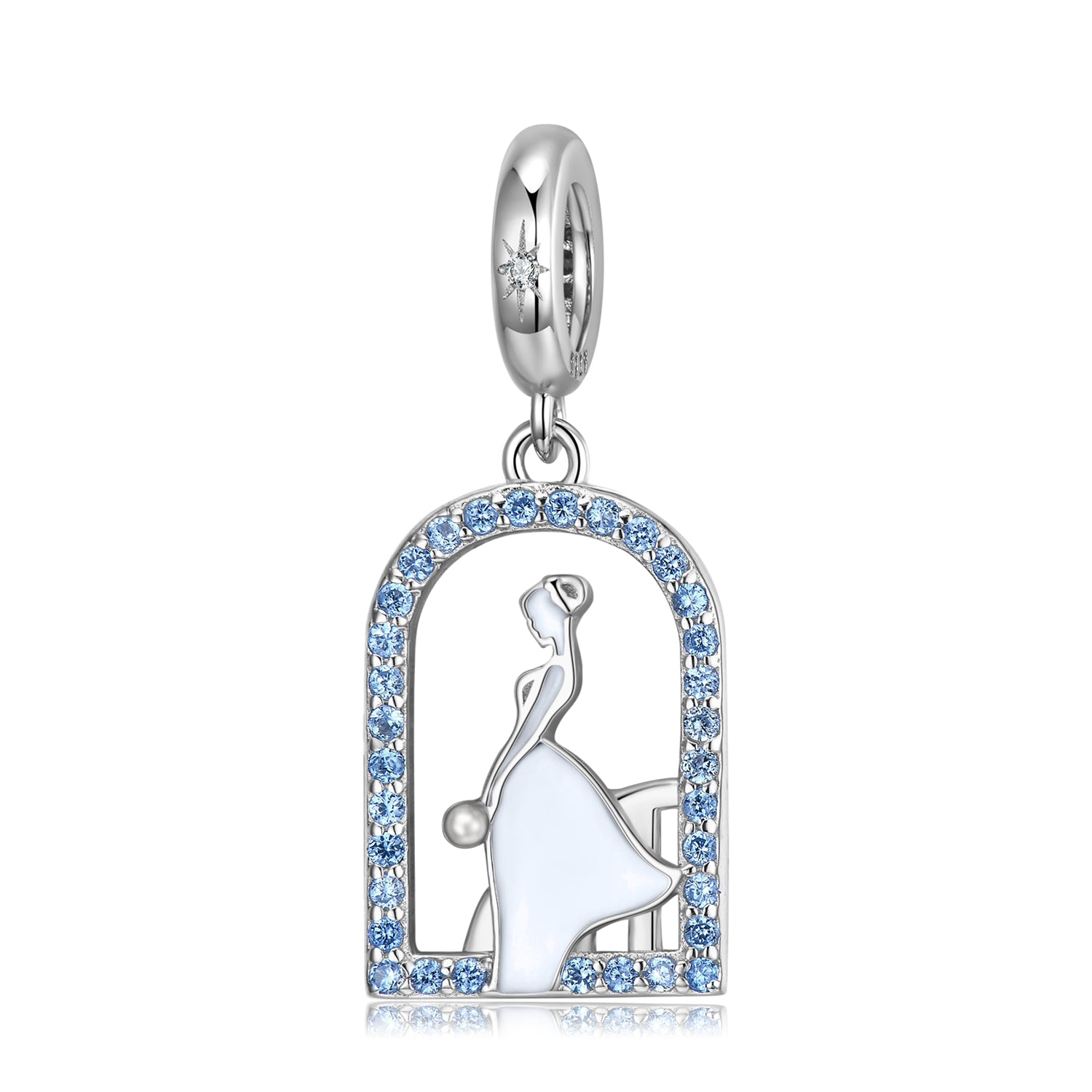 S925 Sterling Silver Bride Dangle Charm Wedding Pendant Bead For DIY Charm Bracelet Necklace Jewelry Gift