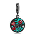 S925 Sterling Silver Black Gold Skull Hand Tag Dangle Charm Punk Pendant Bead For DIY Charm Bracelet Necklace Jewelry Gift