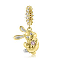 S925 Sterling Silver 14K Gold Plated Rabbit Dangle Charm Forest Animal Pendant Bead For DIY Charm Bracelet Necklace Jewelry Gift