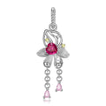 Original Design S925 Sterling Silver July Lotus Dangle Charm, July Birth Flower, Flower Language Series, CZ Charm Bead For DIY Bracelet Necklace, Pandora Compatible Jewelry Gift
