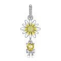 Original Design S925 Sterling Silver November Chrysanthemum Dangle Charm, November Birth Flower, Flower Language Series, CZ Charm Bead For DIY Bracelet Necklace, Pandora Compatible Jewelry Gift