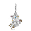 S925 Sterling Silver Star Ice Cream Cup Dangle Charm Dessert Food Pendant Bead For DIY Charm Bracelet Necklace Jewelry Gift