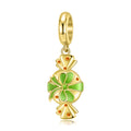 S925 Sterling Silver Gold Plated Bow Candy Dangle Charm Sweet Pendant Bead For DIY Charm Bracelet Necklace Jewelry Gift