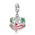 S925 Sterling Silver Halloween Clown Dangle Charm Gothic Pendant Bead For DIY Charm Bracelet Necklace Jewelry Gift