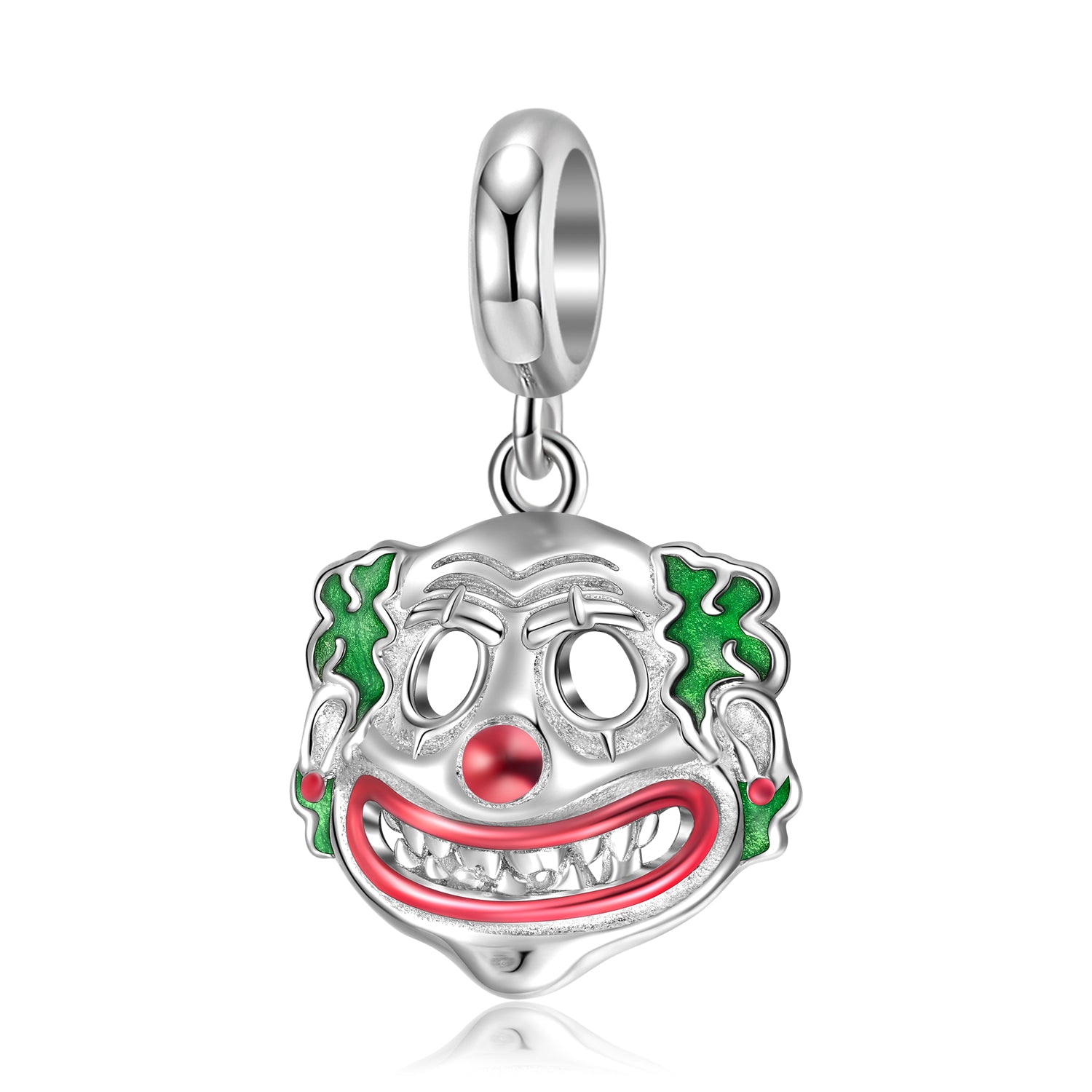 S925 Sterling Silver Halloween Clown Dangle Charm Gothic Pendant Bead For DIY Charm Bracelet Necklace Jewelry Gift