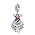 S925 Sterling Silver Curly Hair Clown Dangle Charm Halloween Pendant Bead For DIY Charm Bracelet Necklace Jewelry Gift