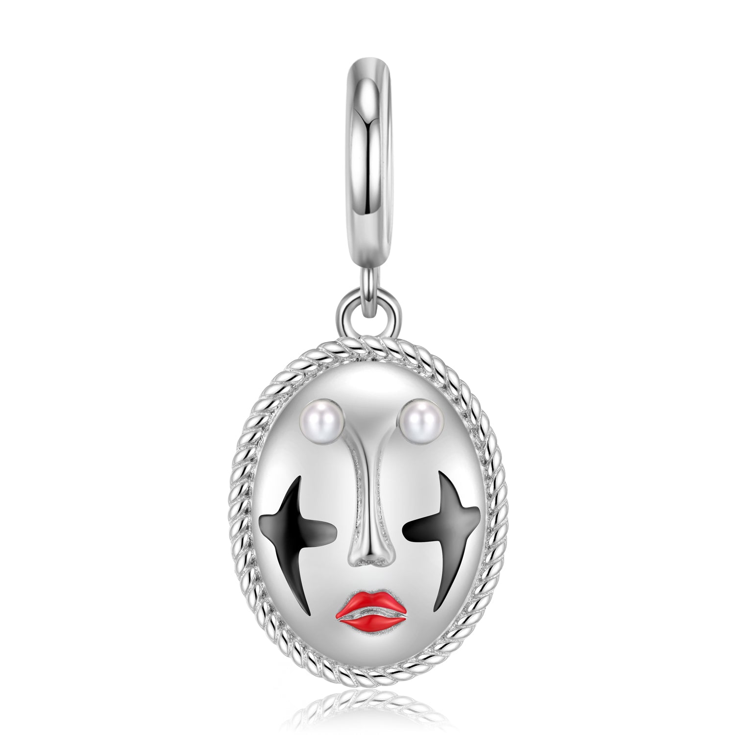 S925 Sterling Silver Clown Mask Dangle Charm Gothic Pendant Bead For DIY Charm Bracelet Necklace Jewelry Gift