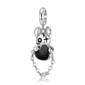 S925 Sterling Silver Violent Teddy Bear Dangle Charm Punk Pendant Bead For DIY Charm Bracelet Necklace Jewelry Gift