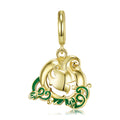 S925 Sterling Silver Gold Plated Devil Pumpkin Dangle Charm Halloween Pendant Bead For DIY Charm Bracelet Necklace Jewelry Gift