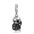 S925 Sterling Silver Hip Hop Skull Dangle Charm Gothic Punk Pendant Bead For DIY Charm Bracelet Necklace Jewelry Gift