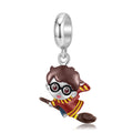S925 Sterling Silver Boy With Glasses Dangle Charm Enamel Character Pendant Bead For DIY Charm Bracelet Necklace Jewelry Gift