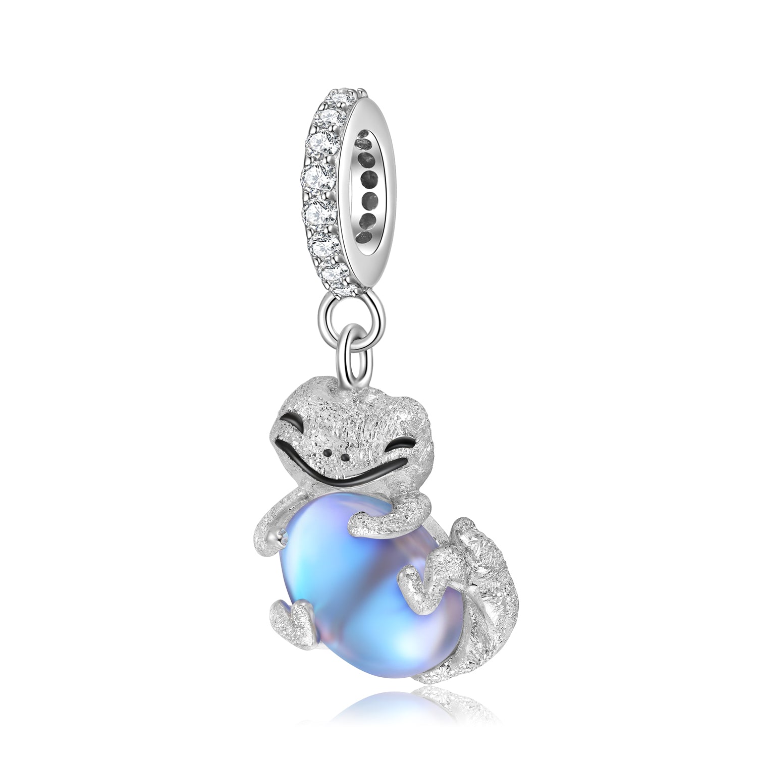 S925 Sterling Silver Cute Gecko Dangle Charm Animal Pendant Bead For DIY Charm Bracelet Necklace Jewelry Gift