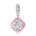 S925 Sterling Silver Rabbit Dangle Charm With Created Ruby Forest Animal Pendant Bead For DIY Charm Bracelet Necklace Jewelry Gift