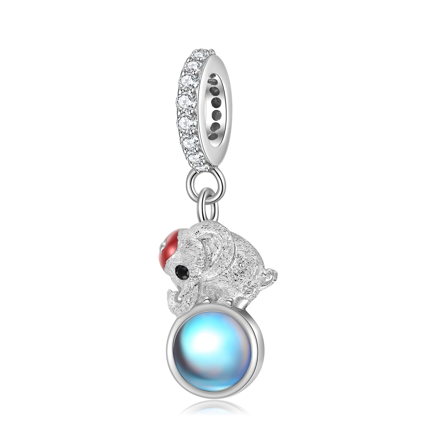 S925 Sterling Silver Elephant Dangle Charm Cute Animal Pendant Bead For DIY Charm Bracelet Necklace Jewelry Gift