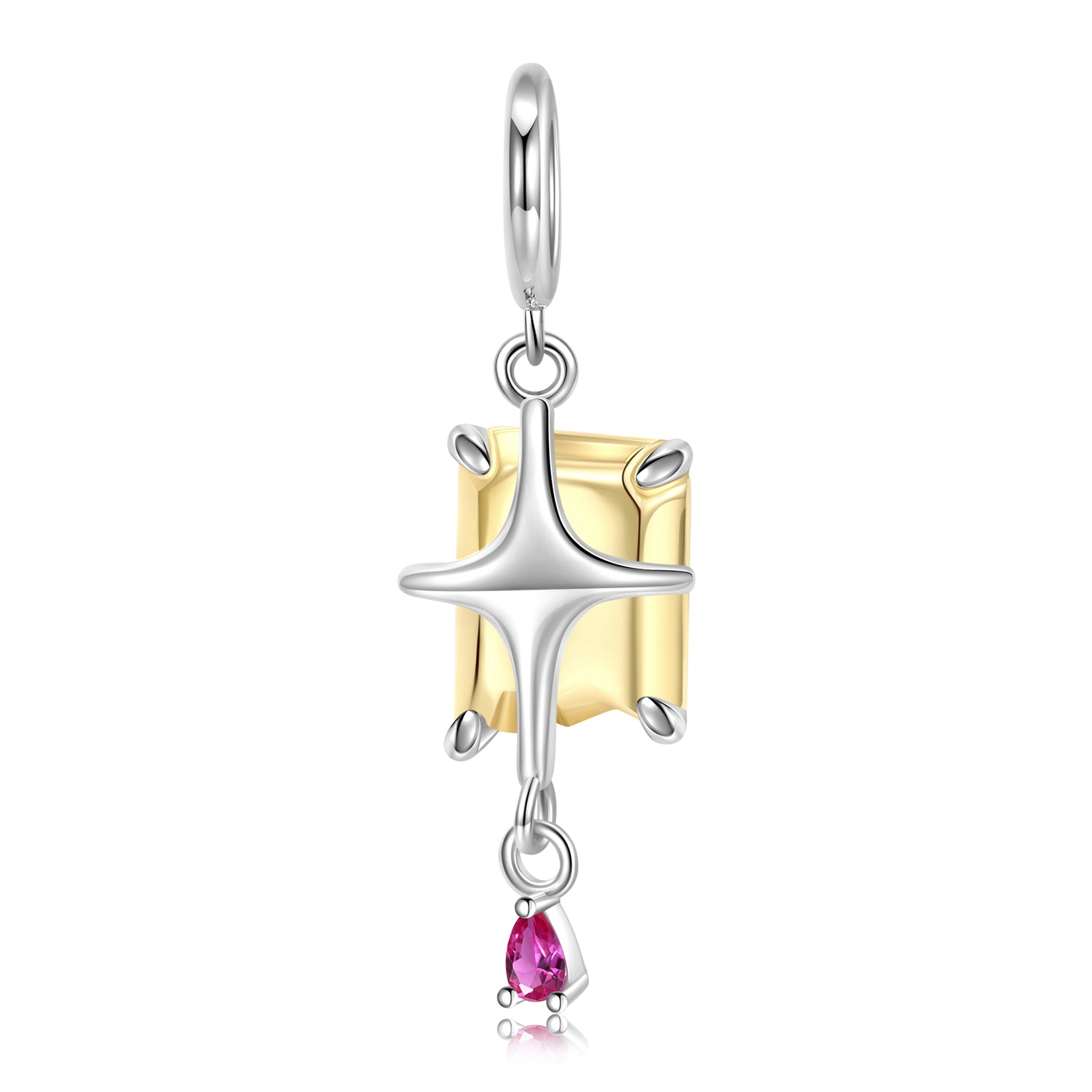 S925 Sterling Silver Irregular Dangle Charm Minimalist Pendant Bead For DIY Charm Bracelet Necklace Jewelry Gift