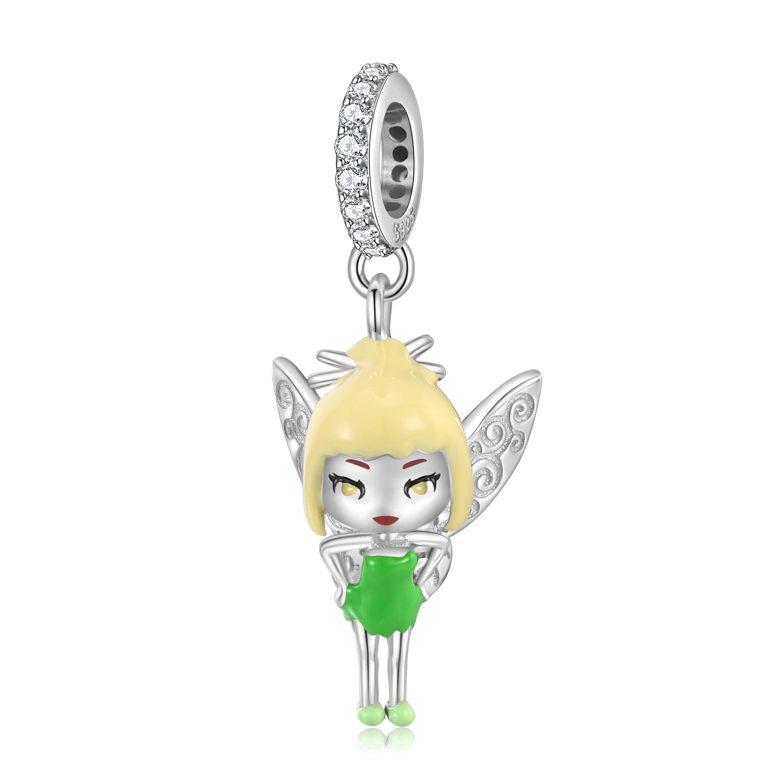 S925 Sterling Silver Spring Elf Dangle Charm Resin Enamel Colorful Pendant Bead For DIY Charm Bracelet Necklace Jewelry Gift