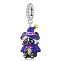 S925 Sterling Silver Panda Wizard Dangle Charm Colorful Resin Pendant Bead For DIY Charm Bracelet Necklace Jewelry Gift