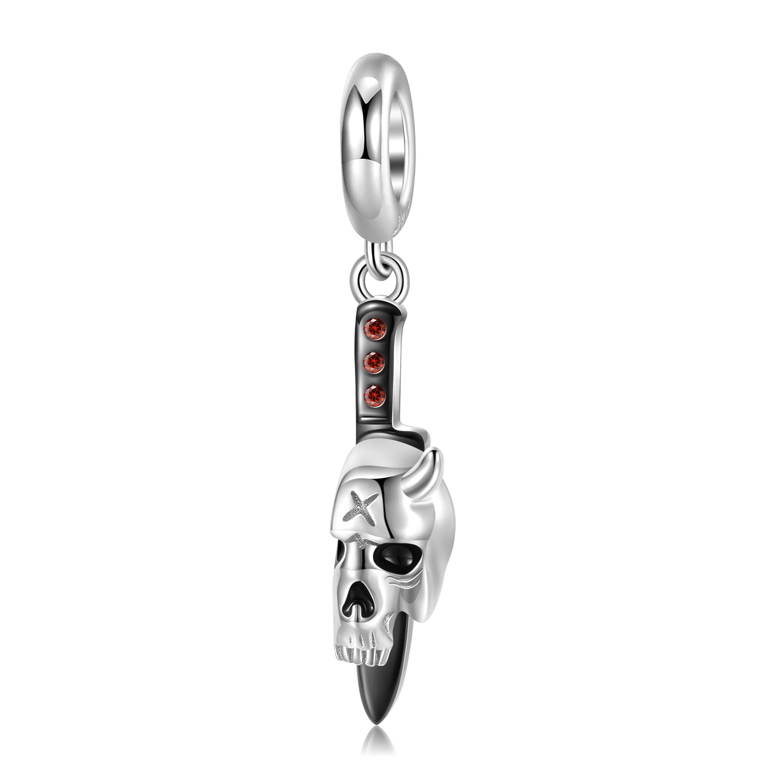 S925 Sterling Silver Skeleton Knife Dangle Charm Minimalist Pendant Bead For DIY Charm Bracelet Necklace Jewelry Gift