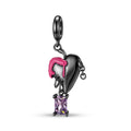 S925 Sterling Silver Drip Heart Dangle Charm Gothic Punk Pendant Bead For DIY Charm Bracelet Necklace Jewelry Gift
