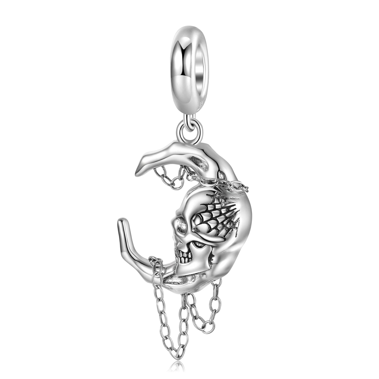 S925 Sterling Silver Gothic Punk Dangle Charm Minimalist DIY Pendant Bead For Bracelet Necklace Jewelry Gift