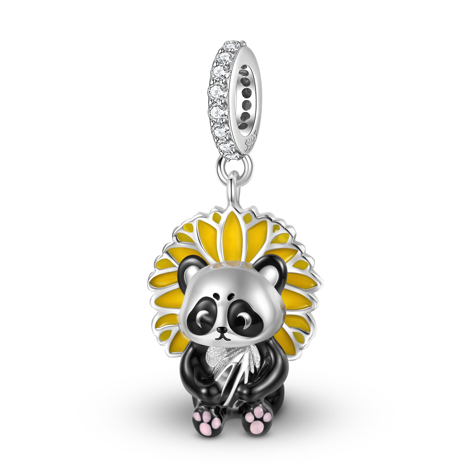Brown Hair Girl Charm 925 Sterling Silver Enamel Pendant Bead For DIY Charm Bracelet Necklace Cartoon Jewelry Gift