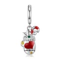 Fashion Girl Charm 925 Sterling Silver Color Enamel Pendant Bead For DIY Charm Bracelet Necklace Jewelry Gift