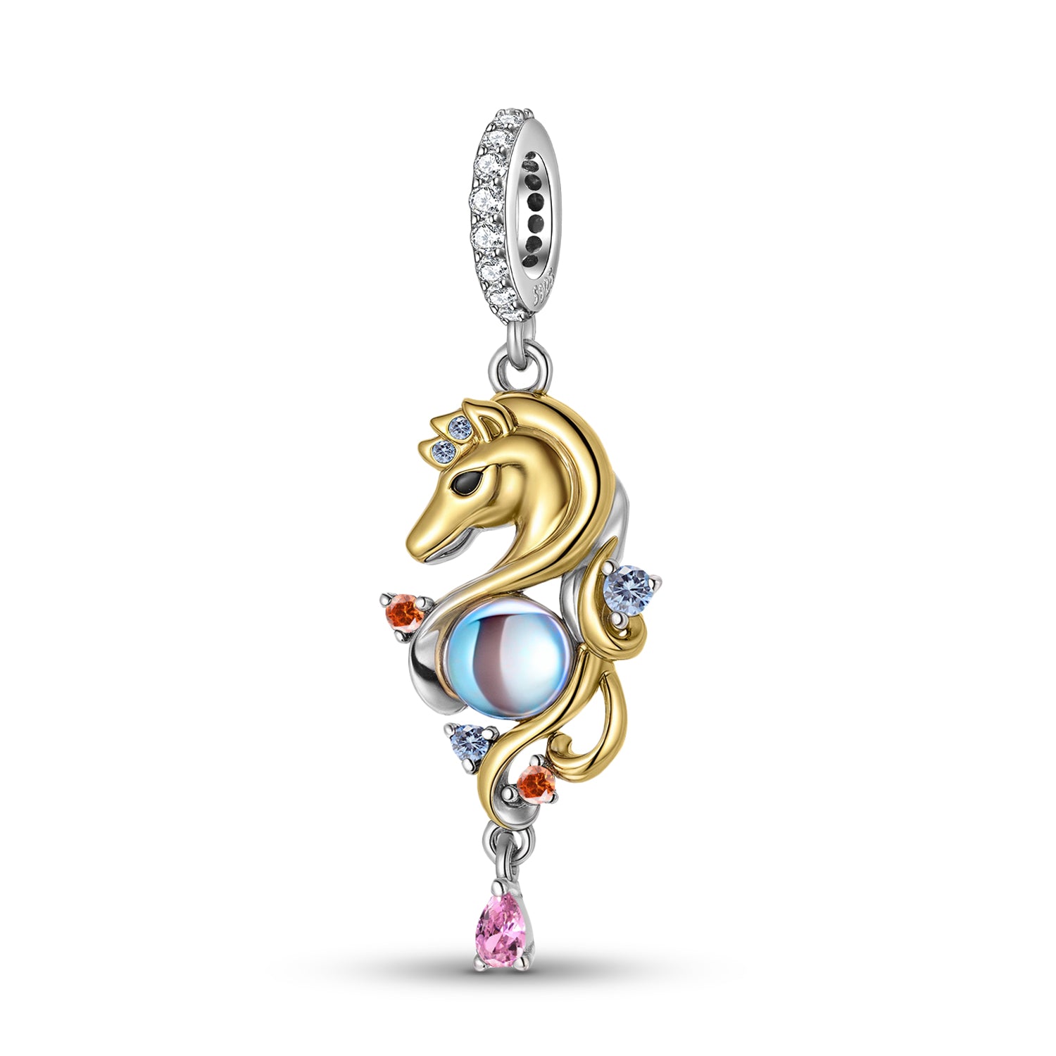 Skull Seahorse Charm 925 Sterling Silver Oxidized Pendant Bead For DIY Charm Bracelet Necklace Gothic Jewelry Gift