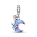 Melting Heart Charm 925 Sterling Silver Black Gold Plated Pendant Bead For DIY Charm Bracelet Necklace Gothic Jewelry Gift