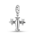 Airplane Charm 925 Sterling Silver Stone Pendant Bead For DIY Charm Bracelet Necklace Travel Jewelry Gift