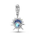 Eight Point Star Charm 925 Sterling Silver Moonstone Pendant Bead For DIY Charm Bracelet Necklace Celestial Jewelry Gift