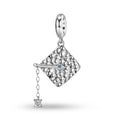 Graduation Cap Charm 925 Sterling Silver Pendant Bead For DIY Charm Bracelet Necklace Graduation Jewelry Gift