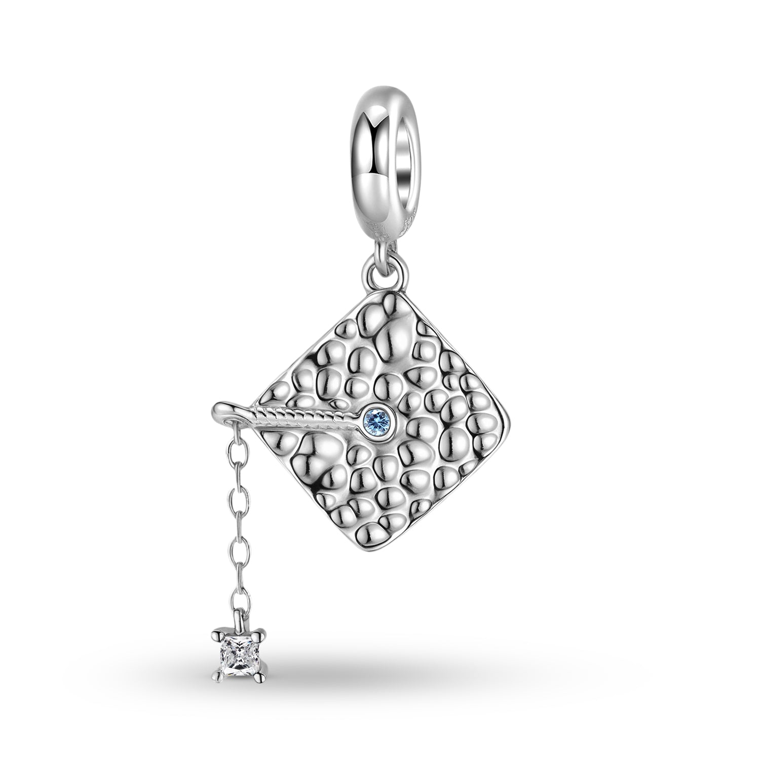 Graduation Cap Charm 925 Sterling Silver Pendant Bead For DIY Charm Bracelet Necklace Graduation Jewelry Gift