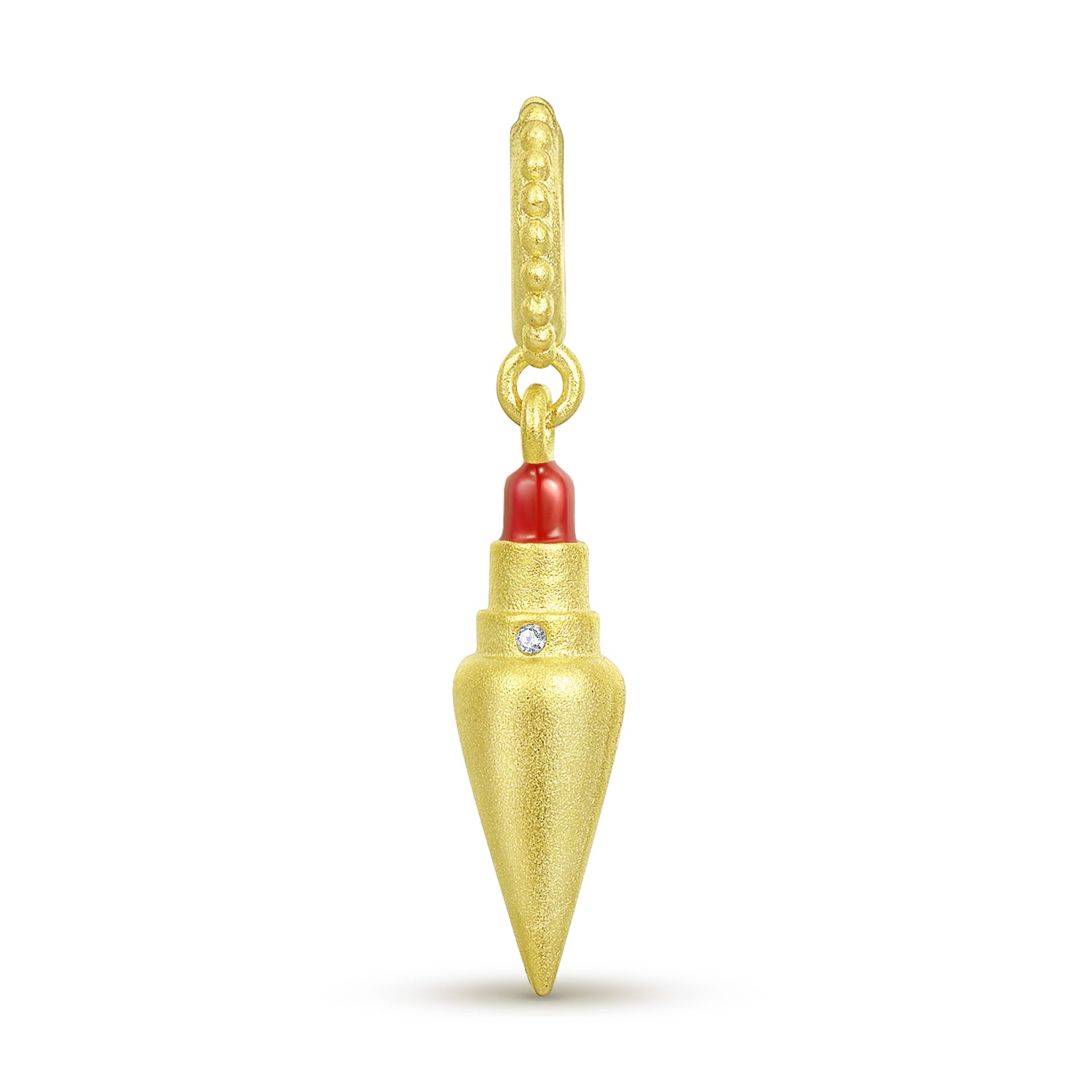 Luxury Lipstick Charm 925 Sterling Silver 14K Gold Plated Pendant Bead For DIY Charm Bracelet Necklace Beauty Jewelry Gift