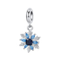 Snowflake Charm 925 Sterling Silver Pendant Bead For DIY Charm Bracelet Necklace Winter Jewelry Gift