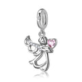 Openwork Angel Charm 925 Sterling Silver Pendant Bead For DIY Charm Bracelet Necklace Guardian Jewelry Gift