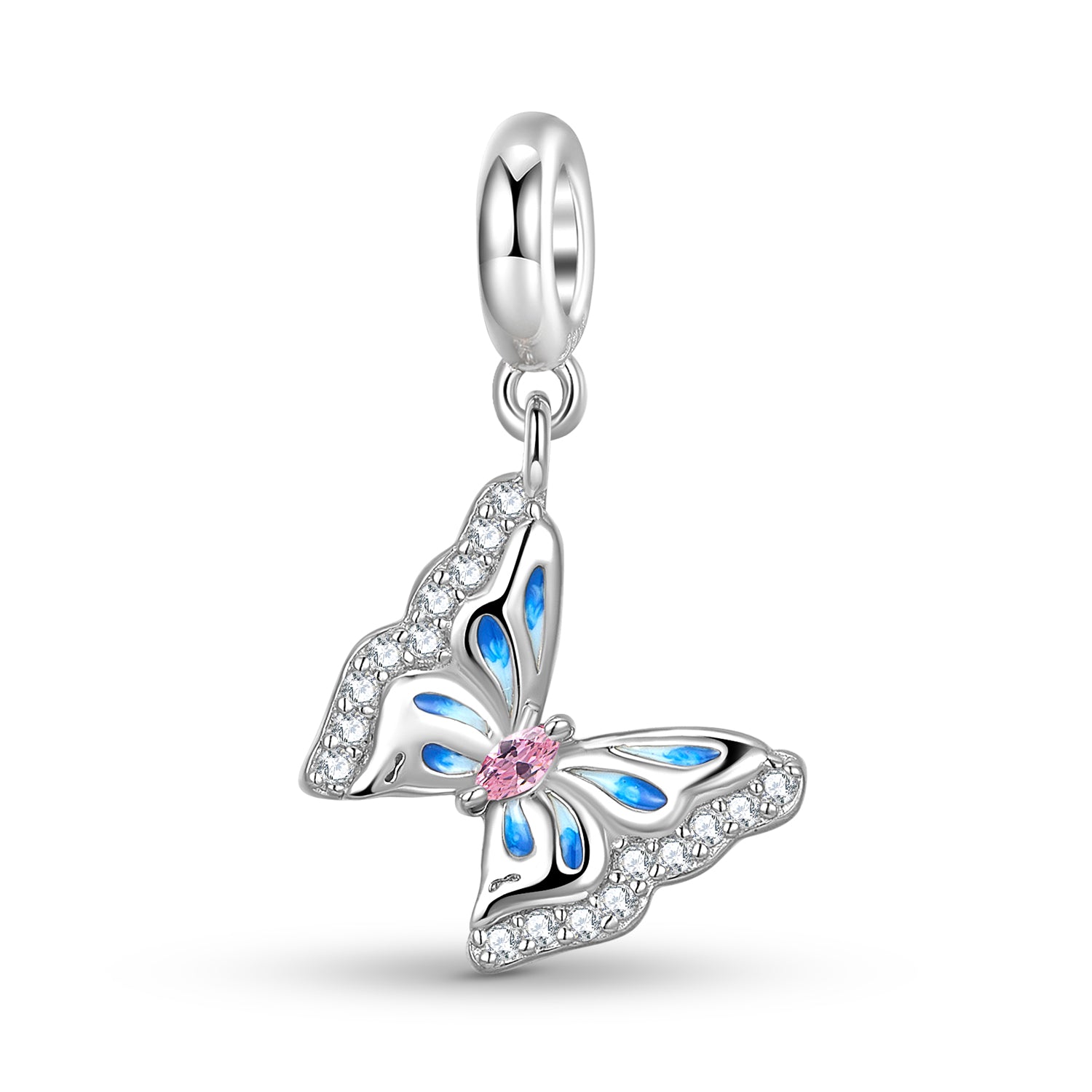 Butterfly Charm 925 Sterling Silver Enamel Pendant Bead For DIY Charm Bracelet Necklace Nature Jewelry Gift